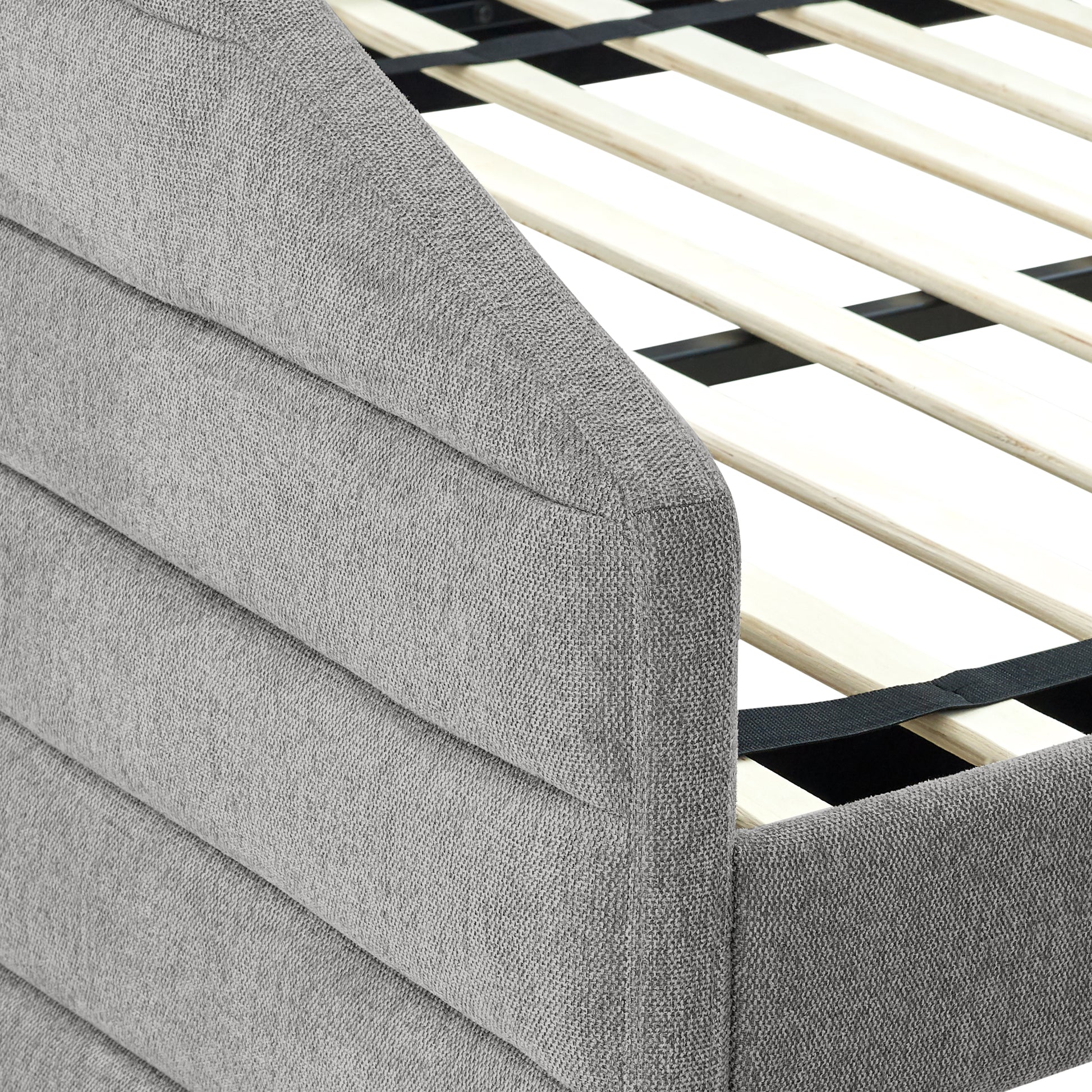 Twin Size Daybed With Two Drawers Trundle Upholstered Tufted Sofa Bed, Linen Fabric, Grey 82.5"X42.5"X34" Box Spring Not Required Twin Grey Composite Bedroom Classic,Contemporary,French,Luxury,Modern Linen Linen