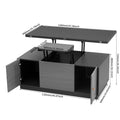 Modern Gray Multi Functional Rectangle Lift Top Coffee Table Extendable With Storage Dark Gray Mdf