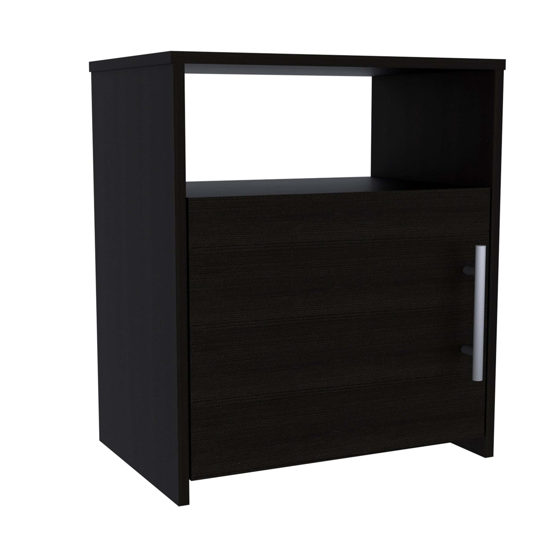 3 Piece Bedroom Set, Milano Double Door Cabinet Dresser 2 Omaha Nightstands, Black Black Particle Board Particle Board