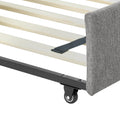 Twin Size Daybed With Two Drawers Trundle Upholstered Tufted Sofa Bed, Linen Fabric, Grey 82.5