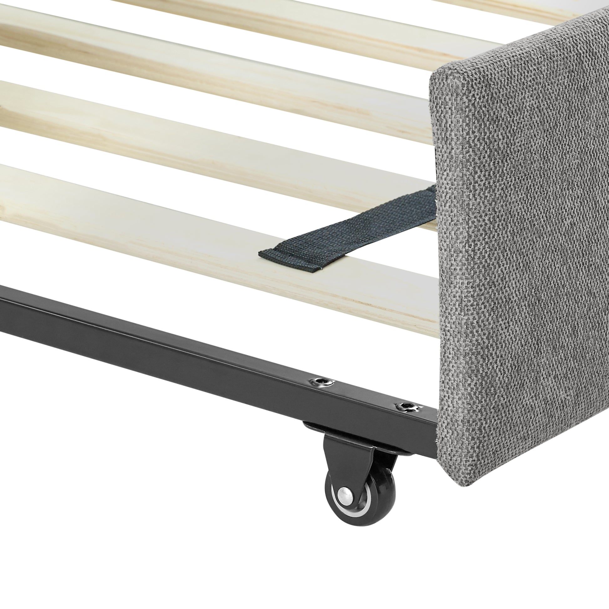 Twin Size Daybed With Two Drawers Trundle Upholstered Tufted Sofa Bed, Linen Fabric, Grey 82.5"X42.5"X34" Box Spring Not Required Twin Grey Composite Bedroom Classic,Contemporary,French,Luxury,Modern Linen Linen