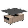 Modern Lift Top Coffee Table Multi Functional Table With 3 Drawers In Walnut & Black Walnut Black Mdf