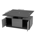 Modern Gray Multi Functional Rectangle Lift Top Coffee Table Extendable With Storage Dark Gray Mdf