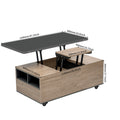 Modern Lift Top Coffee Table Multi Functional Table With 3 Drawers In Walnut & Black Walnut Black Mdf
