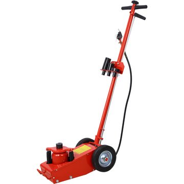 22 Ton Hydraulic Floor Jack Air Operated Axle Bottle Jack With 4 Extension Saddle Set Built In Wheels, Red Red Metal