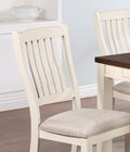 Classic Dining Room Furniture 7Pc Dining Set Dining Table W Drawers 6X Side Chairs White Rubberwood Walnut Acacia Veneer Slats Back Chair White Wood Dining Room Rubberwood Rectangular Dining Table With Chair Wood Wood White Slat Back Seats 6 60 Inches