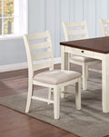 Luxury Look Dining Room Furniture 6Pc Dining Set Dining Table W Drawers 4X Side Chairs 1X Bench White Rubberwood Walnut Acacia Veneer Ladder Back Chair White Wood Dining Room Bench Seating Rubberwood Rectangular Dining Table With Chair And Bench Wood