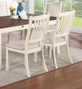Classic Dining Room Furniture 7Pc Dining Set Dining Table W Drawers 6X Side Chairs White Rubberwood Walnut Acacia Veneer Slats Back Chair White Wood Dining Room Rubberwood Rectangular Dining Table With Chair Wood Wood White Slat Back Seats 6 60 Inches