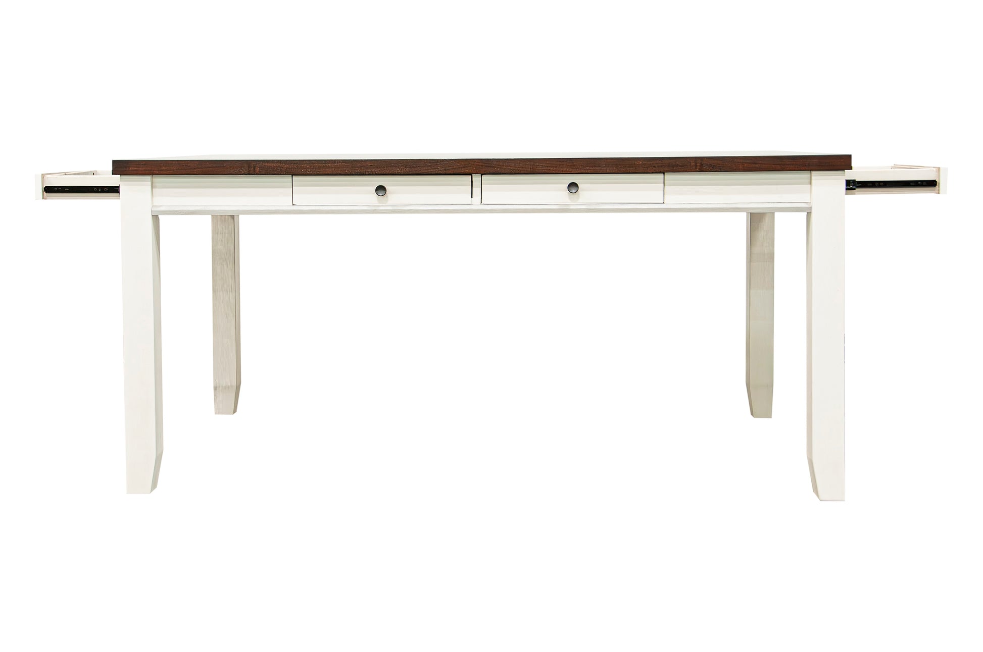 Classic Dining Room Furniture 7Pc Dining Set Dining Table W Drawers 6X Side Chairs White Rubberwood Walnut Acacia Veneer Slats Back Chair White Wood Dining Room Rubberwood Rectangular Dining Table With Chair Wood Wood White Slat Back Seats 6 60 Inches