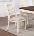 Classic Dining Room Furniture 7Pc Dining Set Dining Table W Drawers 6X Side Chairs White Rubberwood Walnut Acacia Veneer Slats Back Chair White Wood Dining Room Rubberwood Rectangular Dining Table With Chair Wood Wood White Slat Back Seats 6 60 Inches
