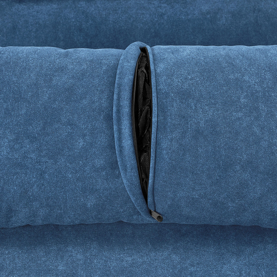 55.1" Pull Out Sleep Sofa Bed Loveseats Sofa Couch With Adjsutable Backrest, Storage Pockets, 2 Soft Pillows, Usb Ports For Living Room, Bedroom, Apartment, Office, Blue Old Sku Wf307821Aac Blue Foam Microfiber