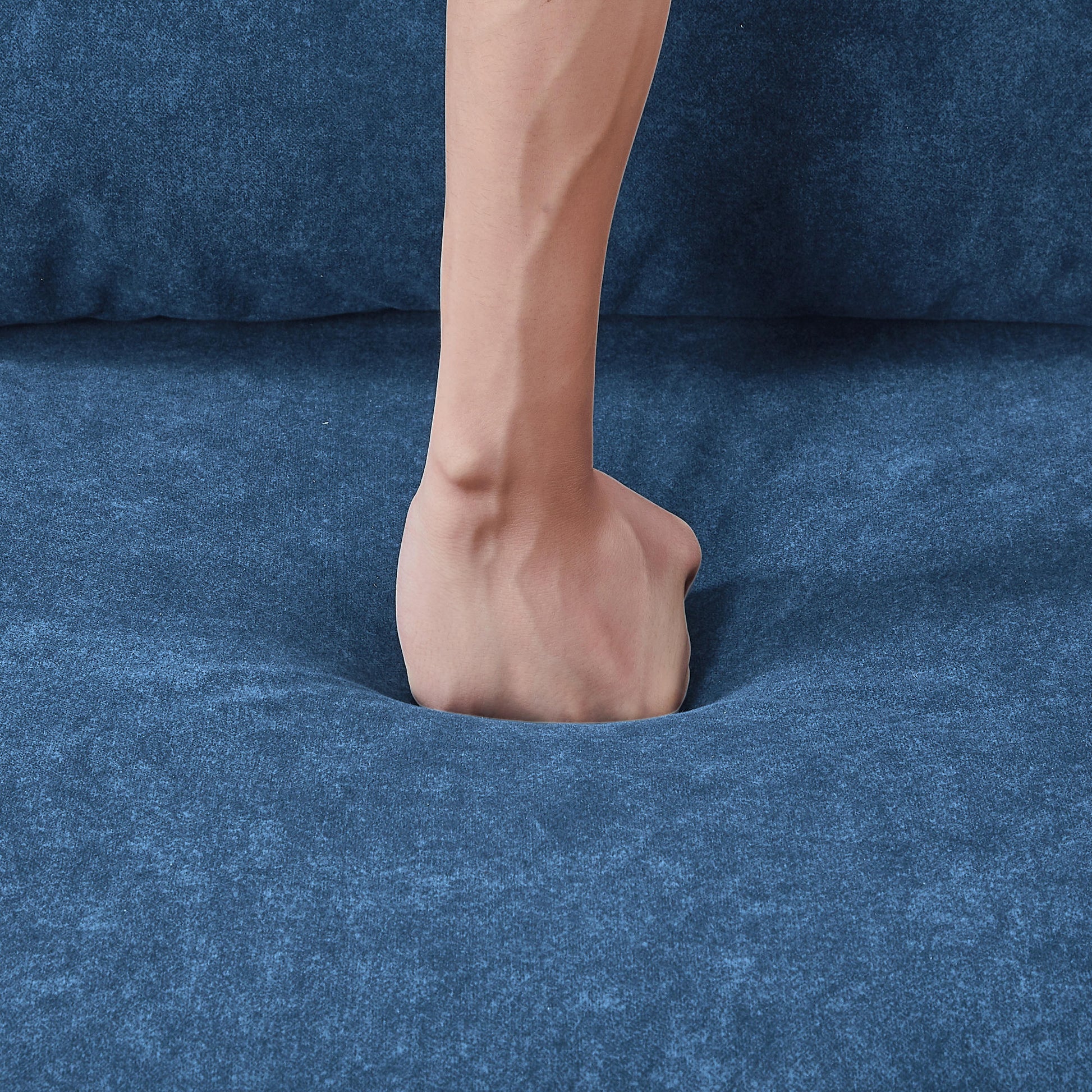 55.1" Pull Out Sleep Sofa Bed Loveseats Sofa Couch With Adjsutable Backrest, Storage Pockets, 2 Soft Pillows, Usb Ports For Living Room, Bedroom, Apartment, Office, Blue Old Sku Wf307821Aac Blue Foam Microfiber