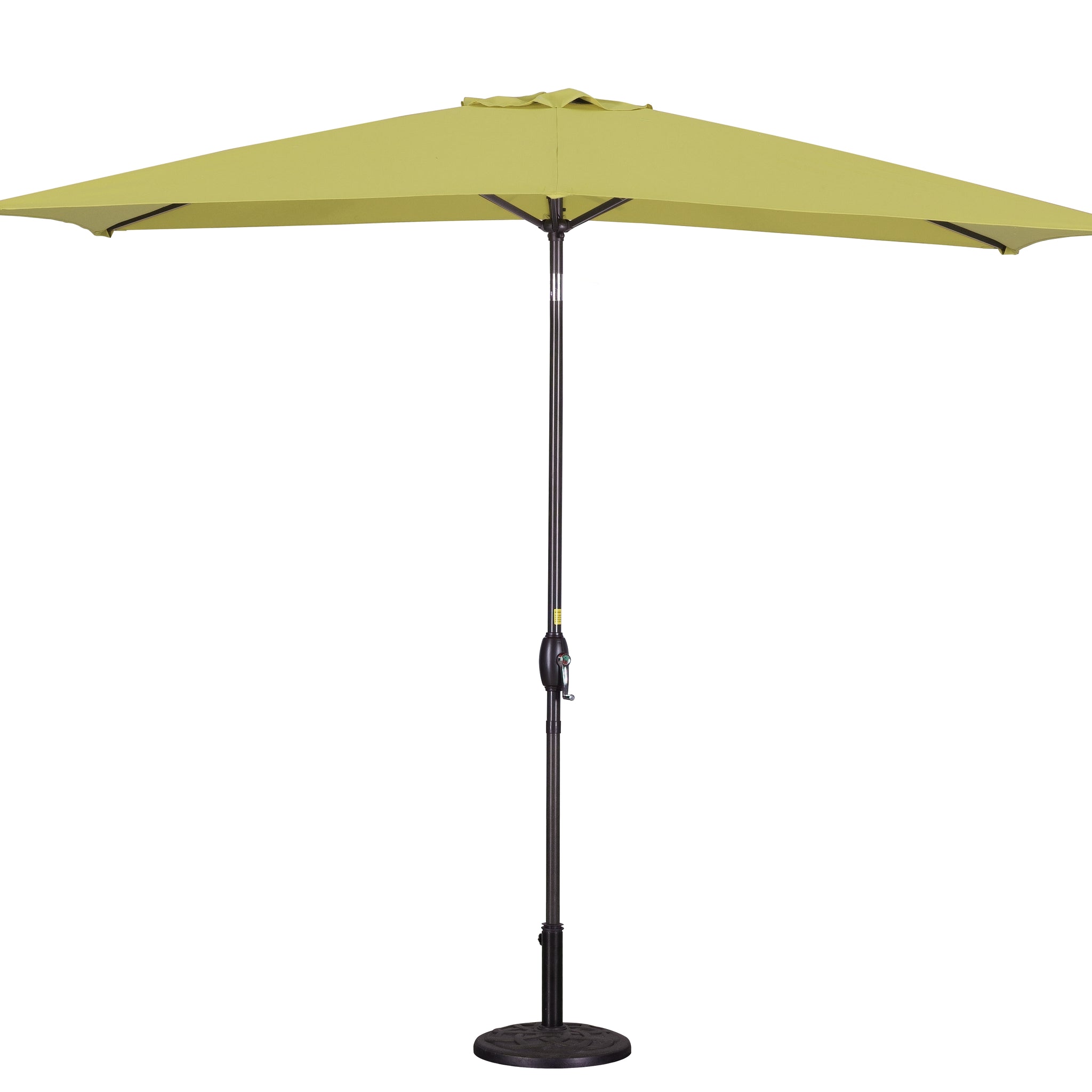 Rectangular Patio Umbrella 6.5 Ft. X 10 Ft. With Tilt, Crank And 6 Sturdy Ribs For Deck, Lawn, Pool In Lime Green Lime Green Aluminium