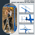 16Ft Lift Drywall Panel Hoist Jack For Ceiling Blue Blue Iron Plastic