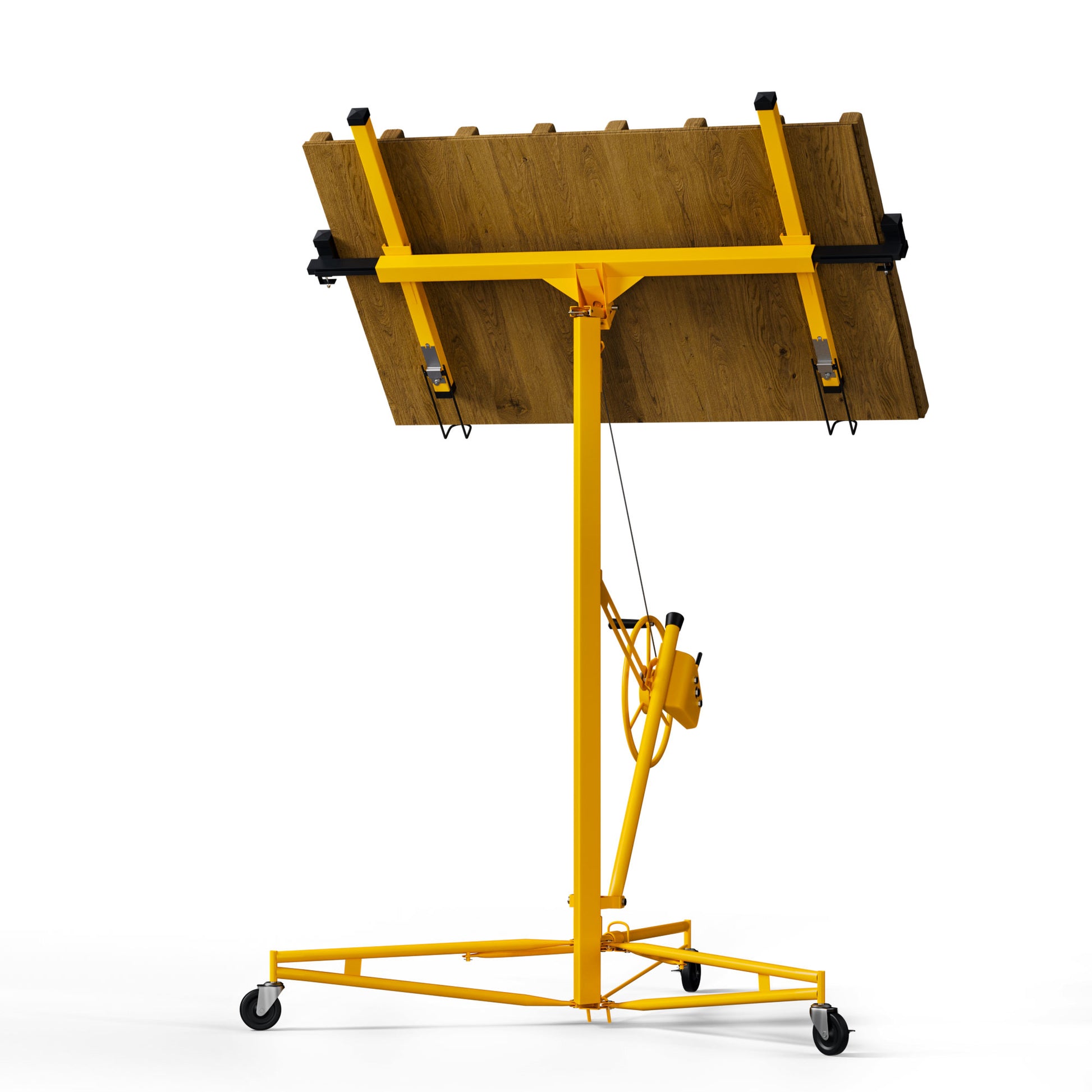 16Ft Lift Drywall Panel Hoist Jack For Ceiling Yellow Yellow Iron Plastic