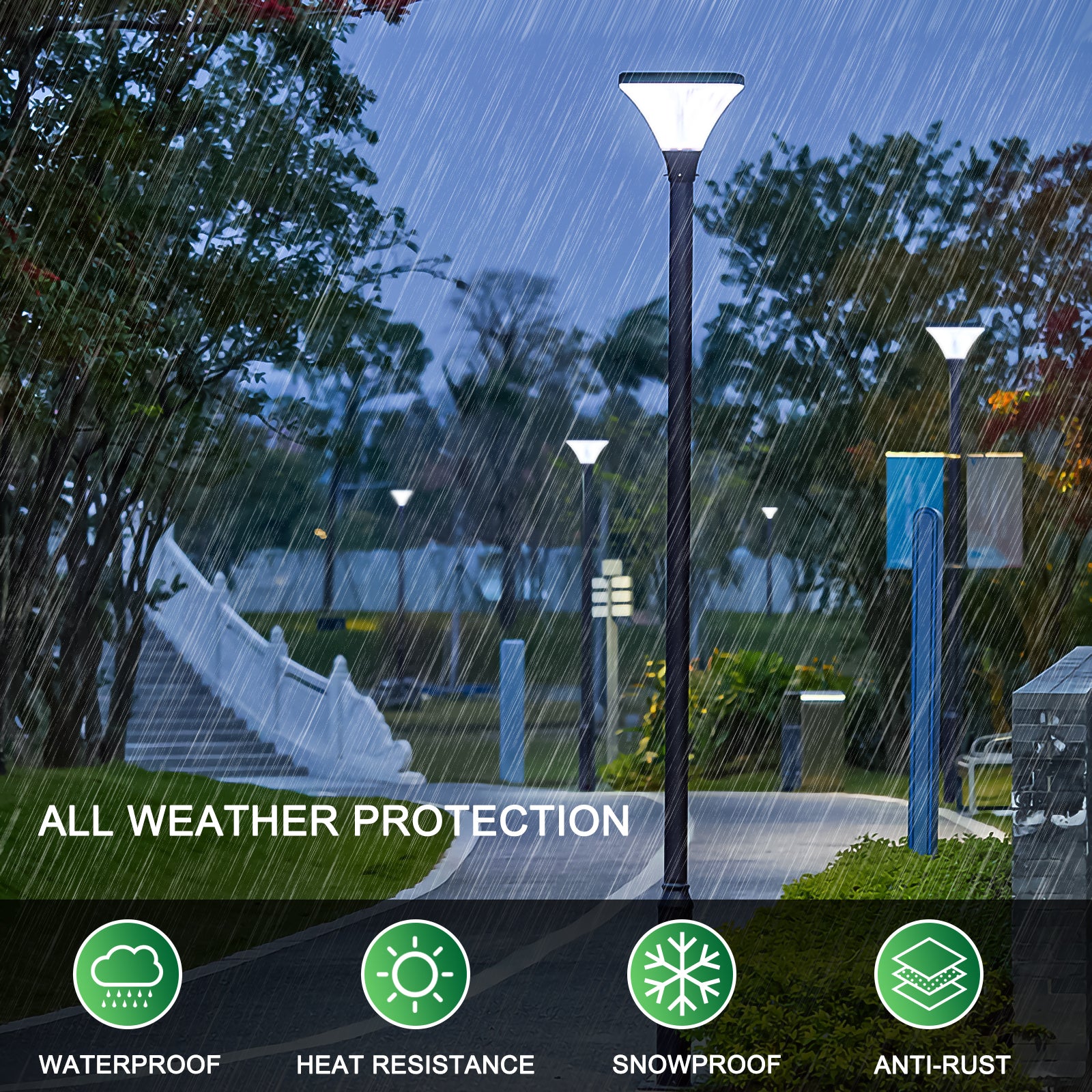 Solar Street Lamp Cap Black Pc Aluminium