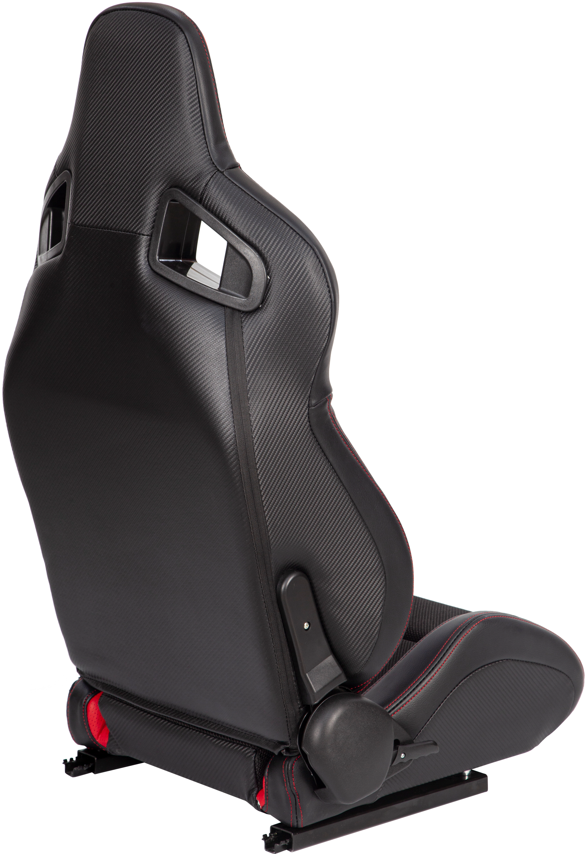 Racing Seatbucket Seats Black Red Vinyl