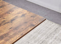 Rectangle Mdf Dining Table, Printed Walnut Table Top And Black Metal Base Walnut Mdf