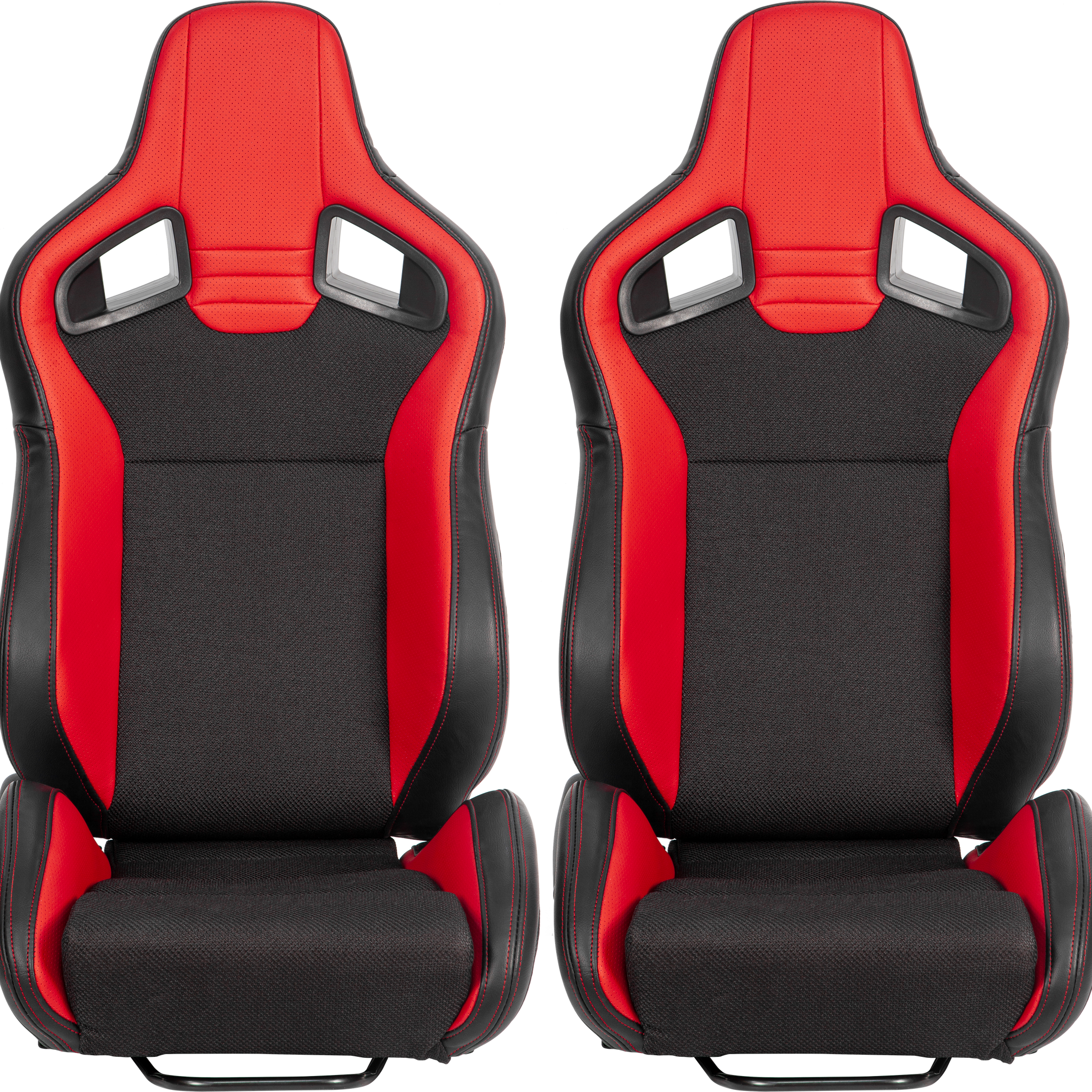 Racing Seatbucket Seats Black Red Vinyl