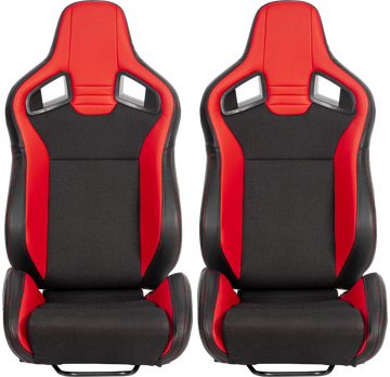 Racing Seatbucket Seats Black Red Vinyl
