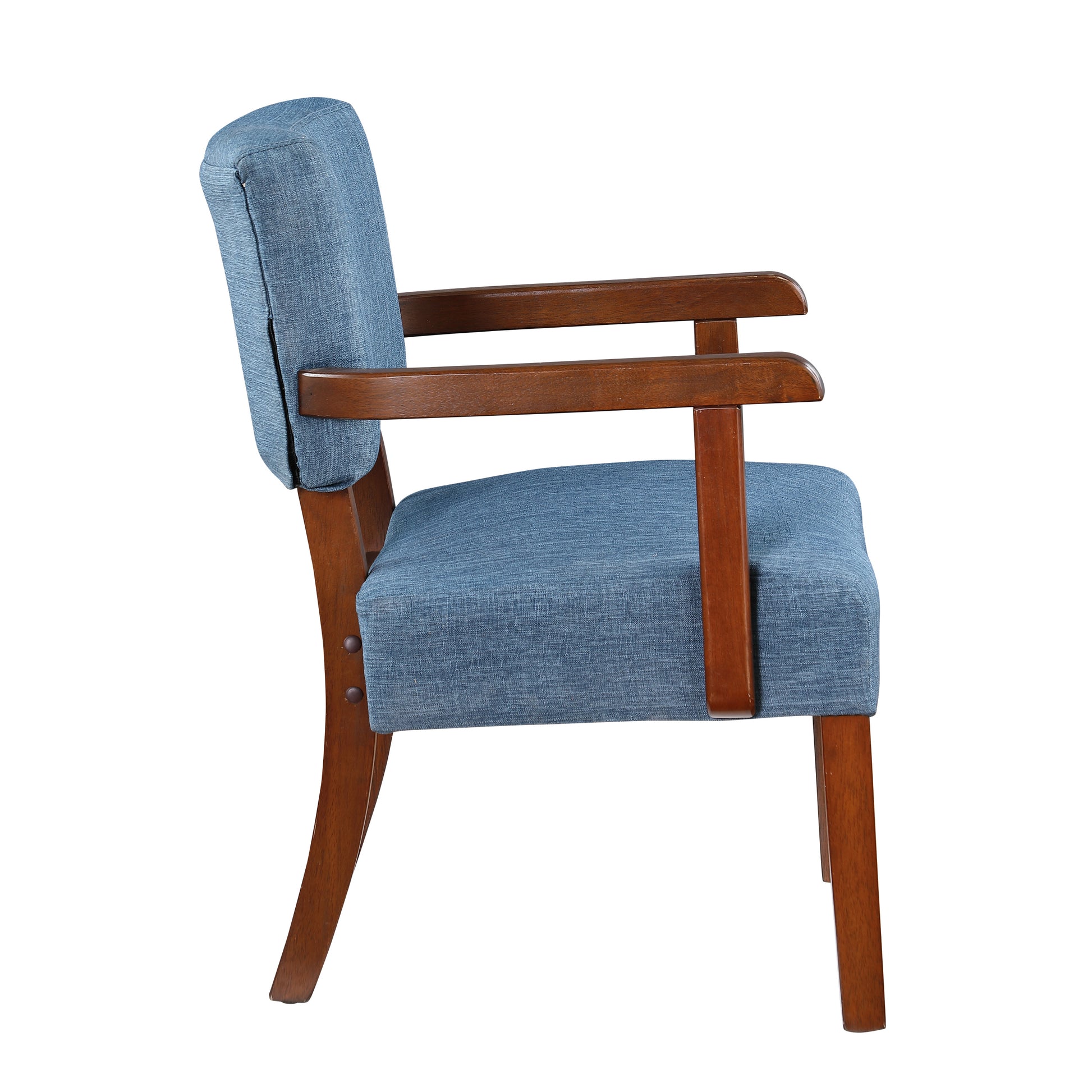 Fabric Accent Chair Set Of 2 With Round Wood Table, Decorative Slipper Chair Brown Gray Espresso Primary Living Space Contemporary,Mid Century Modern Rubberwood Foam Rubber Wood