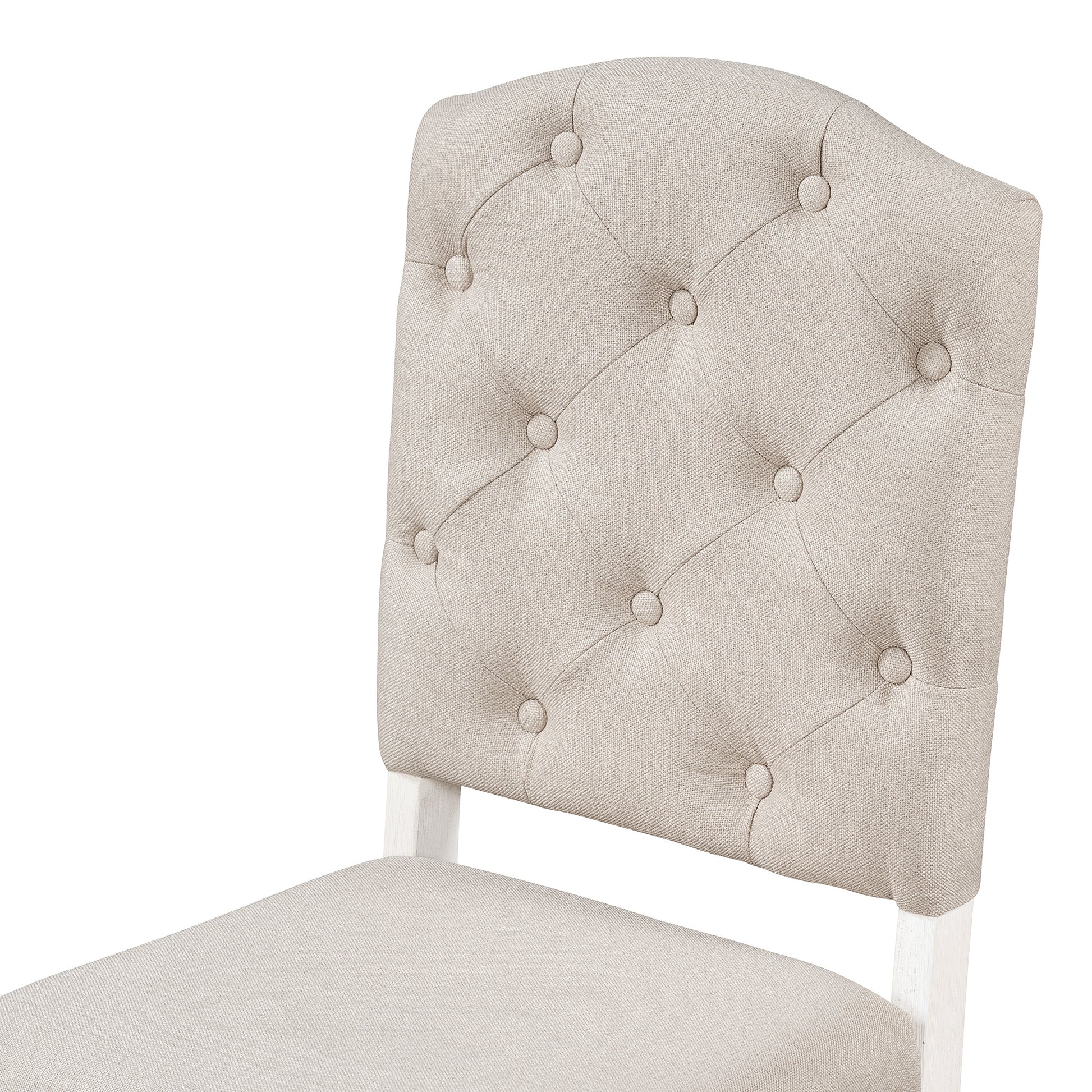 Functional Furniture Retro Style Dining Table Set With Extendable Table And 4 Upholstered Chairs For Dining Room And Living Room Oak Natural Wood Off White Oak Natural Wood Off White Solid Wood