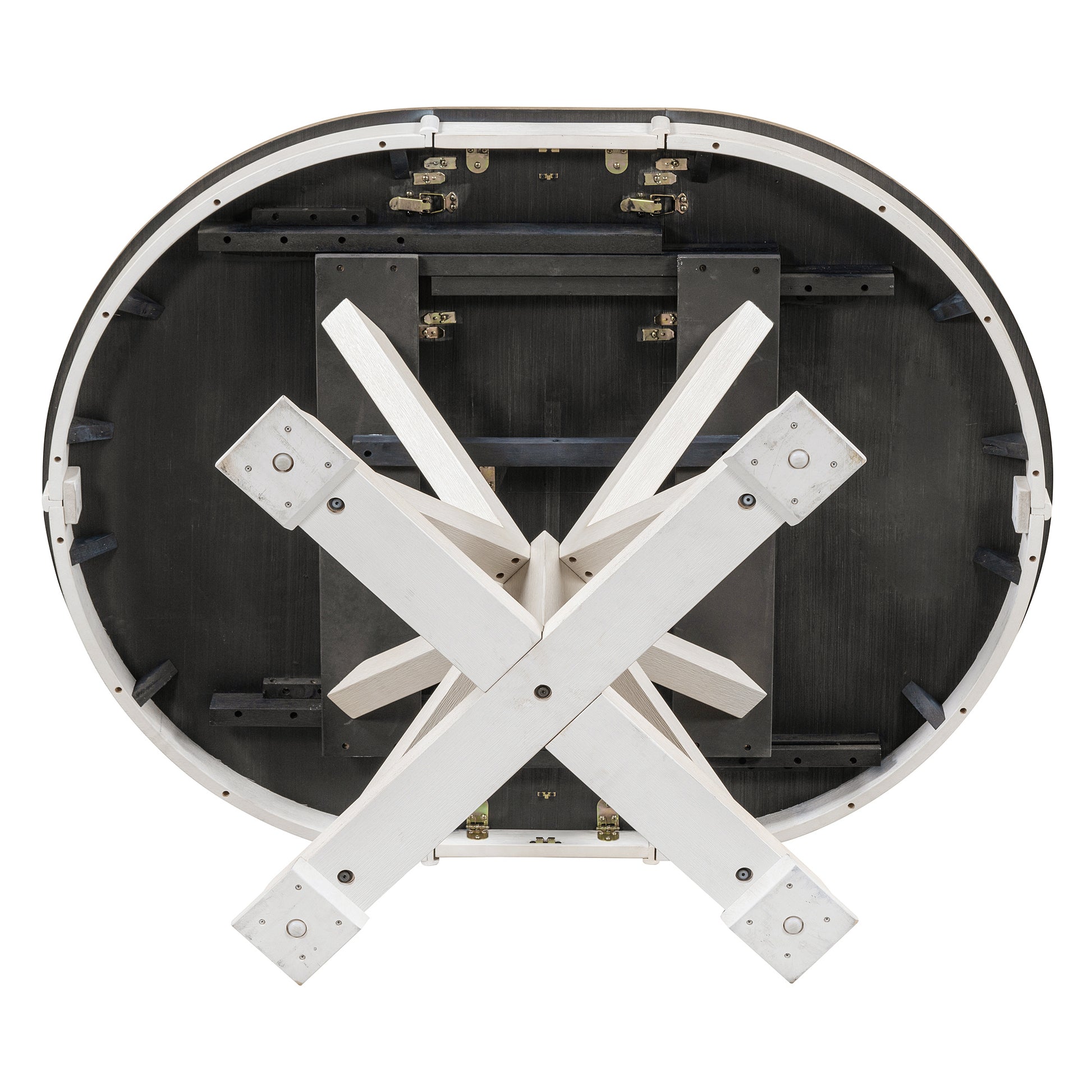 Functional Furniture Retro Style Dining Table Set With Extendable Table And 4 Upholstered Chairs For Dining Room And Living Room Oak Natural Wood Off White Oak Natural Wood Off White Solid Wood