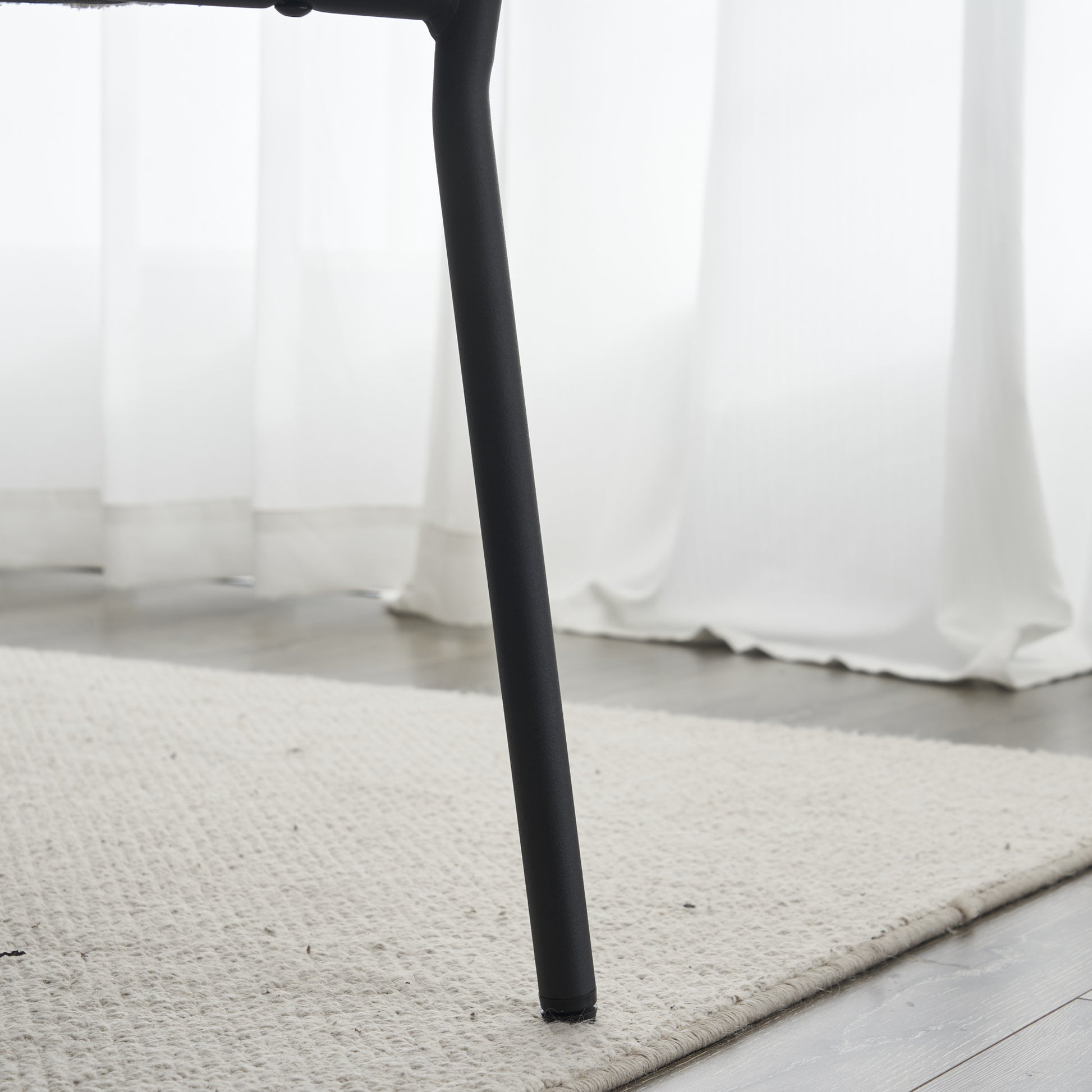 Set Of 2 Mid Century Modern Dining Chairs Teddy Fabric Upholstered Curved Back Metal Frame Beige Elegant And Comfortable Kitchen Chairs Beige Metal