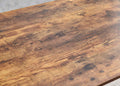 Rectangle Mdf Dining Table, Printed Walnut Table Top And Black Metal Base Walnut Mdf