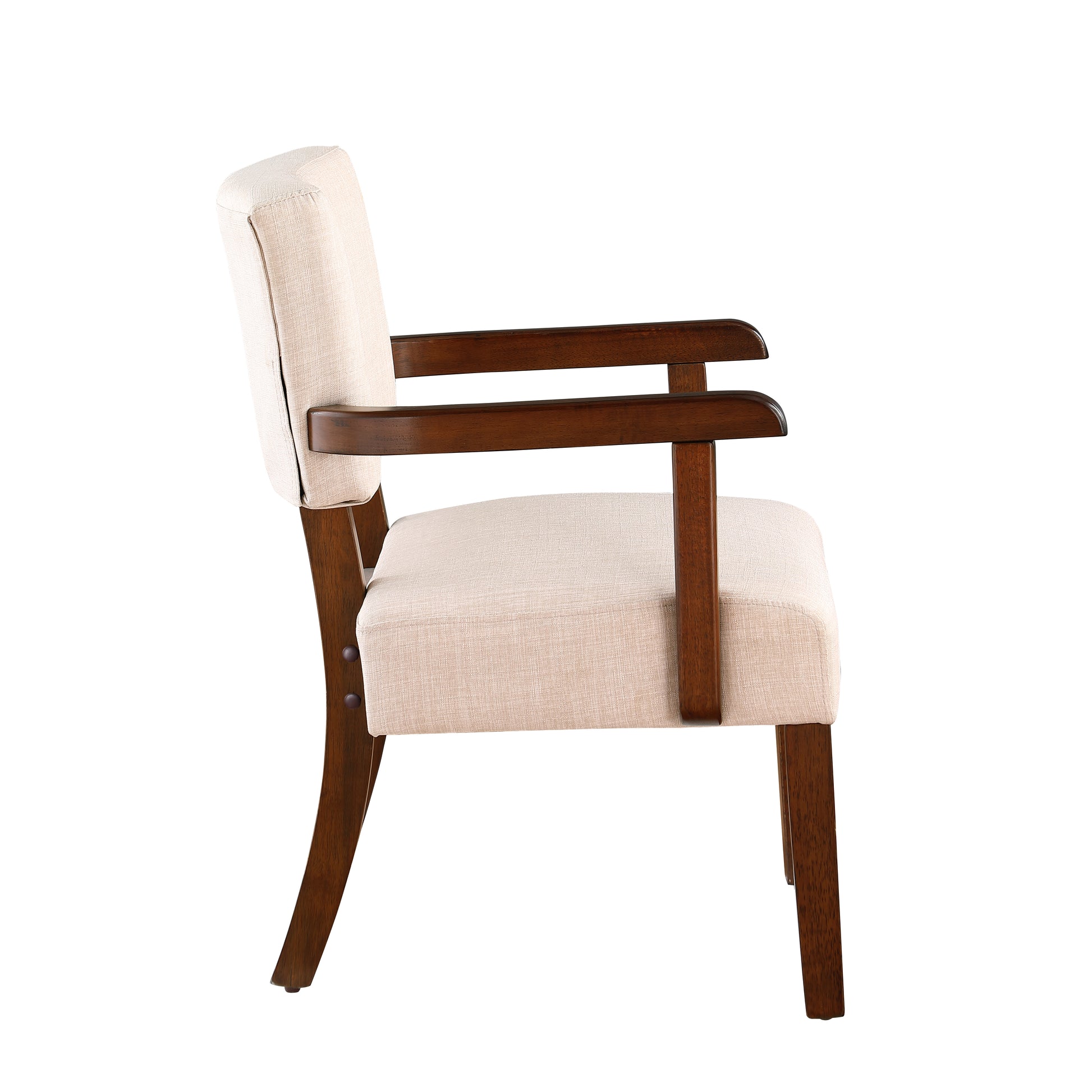 Fabric Accent Chair Set Of 2 With Round Wood Table, Decorative Slipper Chair Brown Espresso Primary Living Space Contemporary,Mid Century Modern,Modern Rubberwood Foam Rubber Wood