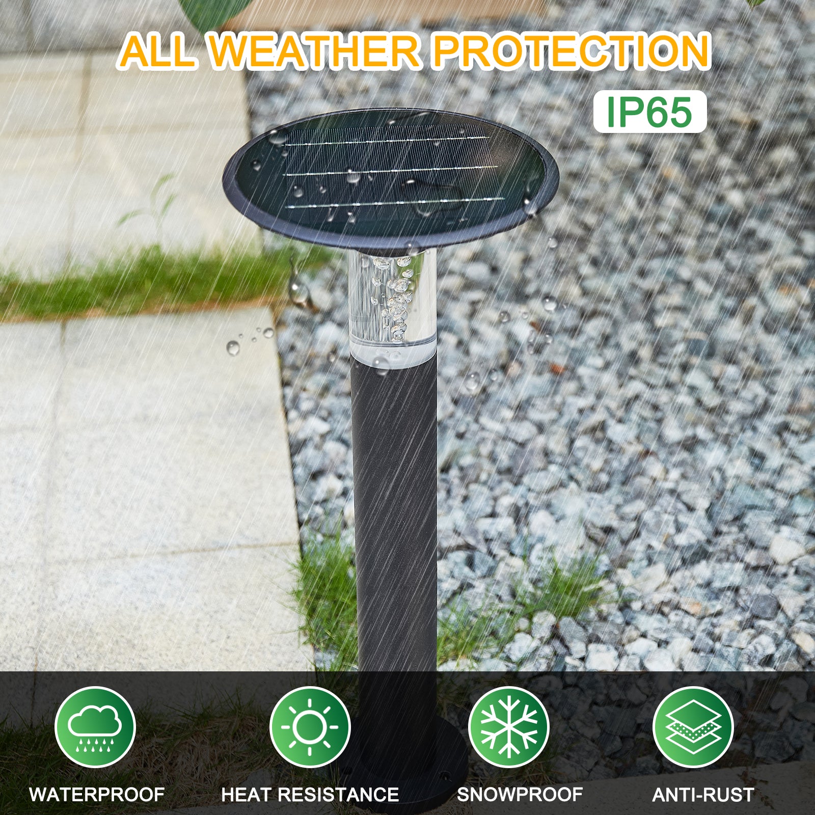 Solar Lawn Light With Dimmable Led Black Aluminium