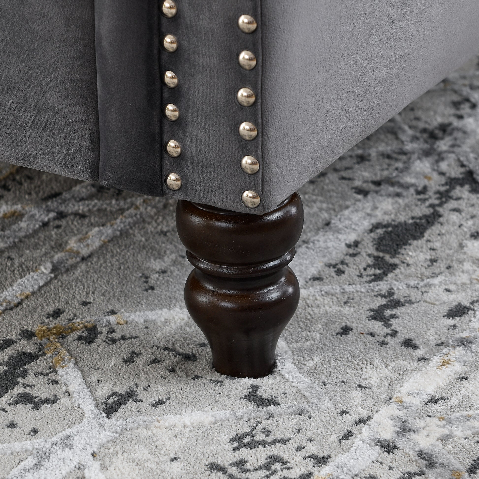 3 Seater 3 Seater Combination Sofa.Grey Velvet W834S00064 Grey Foam Velvet