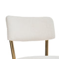 Set Of 2 Modern Teddy Fabric Upholstered Bar Stools Metal Base High Stool Suitable For Kitchen, Dining And Living Room Beige Stylish And Comfortable Island Seating Beige Metal