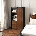 71 Inch Closets,Large Closetslaundry Cabinets,Plastic Suction Process,Farmslide Barndoors,Saveopenspace,Brand Hardware,Silent Slide,Can Be Used For The Bedroom,Cloakroom,Livingroom,Color:Black Brown 5 Or More Spaces Black Brown Brown Drawers Included