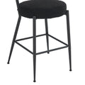 Set Of 4 Modern Teddy Fabric Upholstered Bar Stools Metal Base High Stool Suitable For Kitchen, Dining And Living Room Black Stylish And Comfortable Island Seating Black Metal