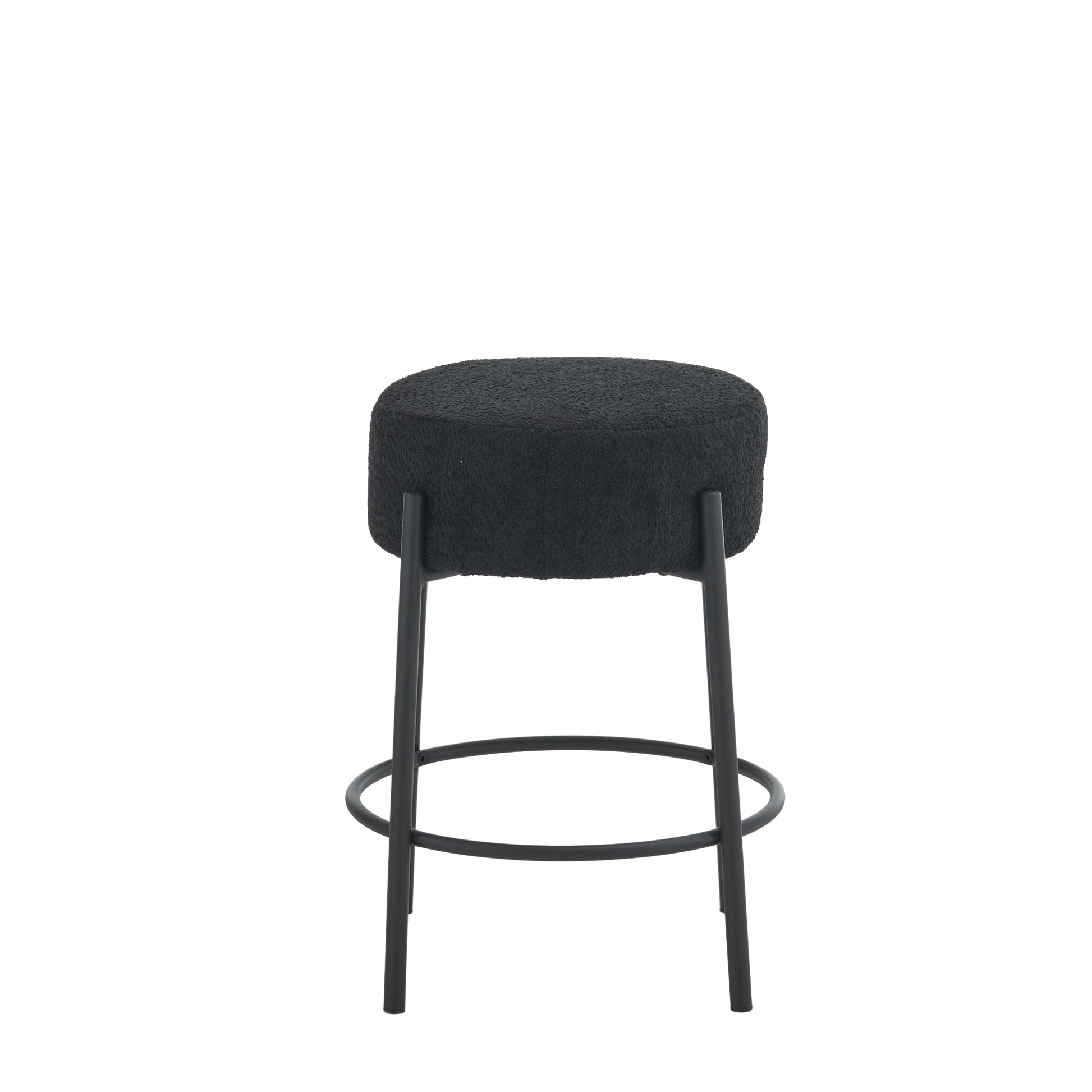 24" Tall, Round Bar Stools, Set Of 2 Contemporary Upholstered Dining Stools For Kitchens, Coffee Shops And Bar Stores Includes Sturdy Hardware Support Legs Black Foam