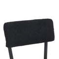 Set Of 4 Modern Teddy Fabric Upholstered Bar Stools Metal Base High Stool Suitable For Kitchen, Dining And Living Room Black Stylish And Comfortable Island Seating Black Metal