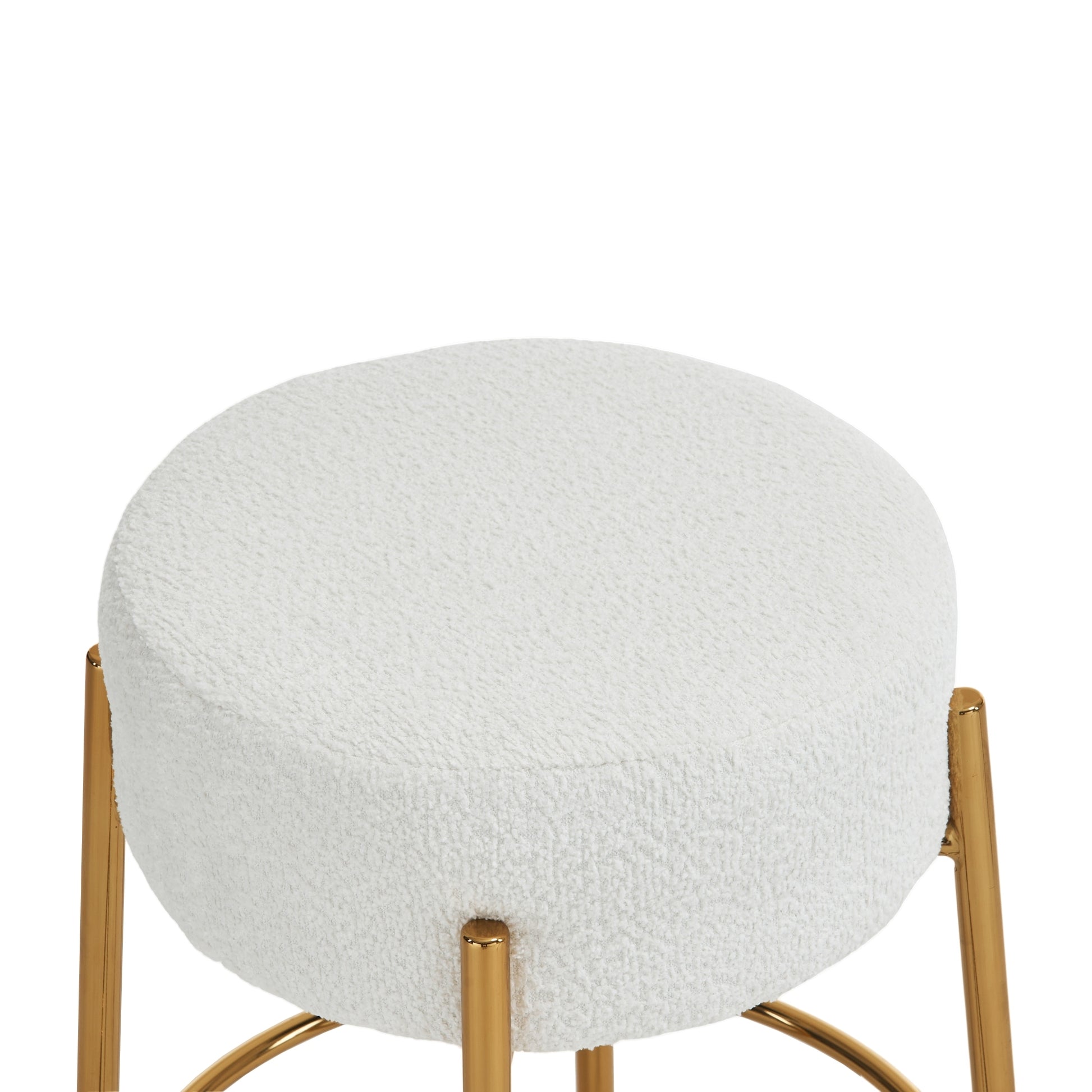 30" Tall, Round High Bar Stools, Set Of 2 Contemporary Upholstered Dining Stools For Kitchens, Coffee Shops And Bar Stores Includes Sturdy Hardware Support Legs Beige Foam