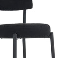 Set Of 4 Modern Teddy Fabric Upholstered Bar Stools Metal Base High Stool Suitable For Kitchen, Dining And Living Room Black Stylish And Comfortable Island Seating Black Metal