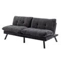 Convertible Sofa Bed Loveseat Futon Bedadjustable Lounge Couch With Metal Legs,Futon Sets For Compact Living Space Chenille Black Upholstered