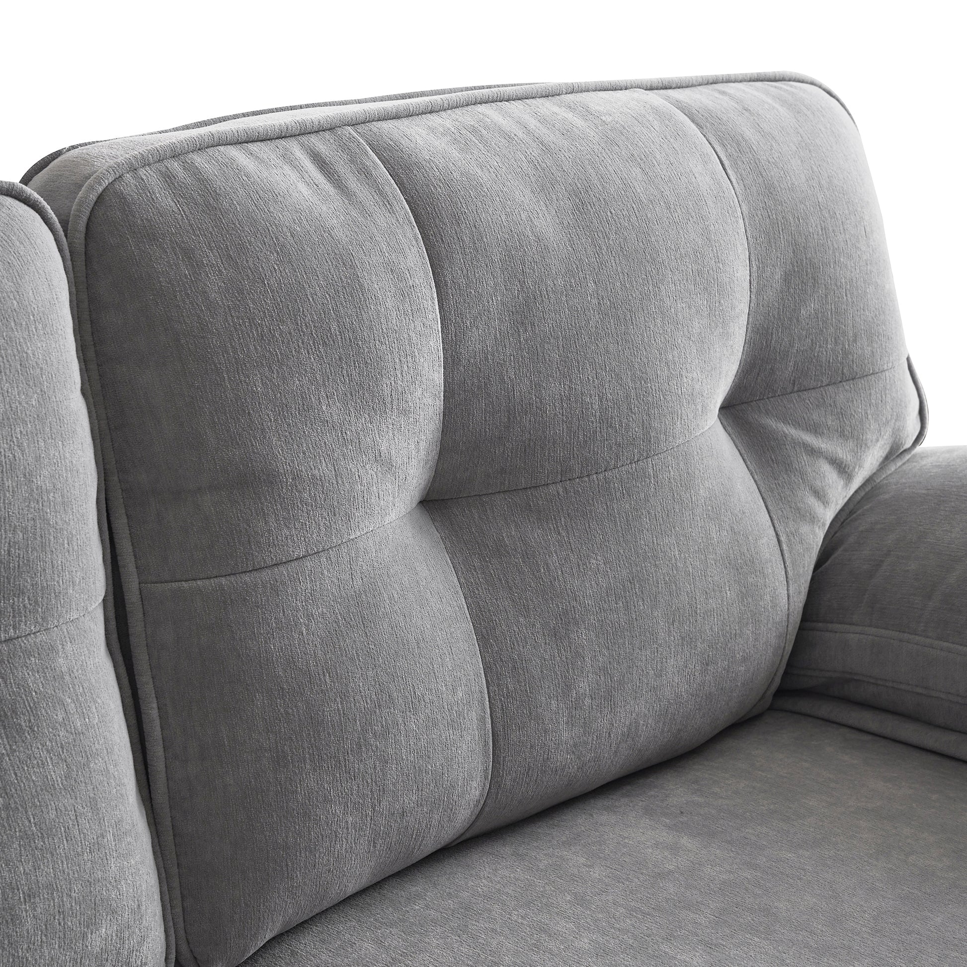 83" Modern Sectional Sofas Couches Velvet L Shaped Couches For Living Room, Bedroom, Light Grey Light Grey Foam Velvet