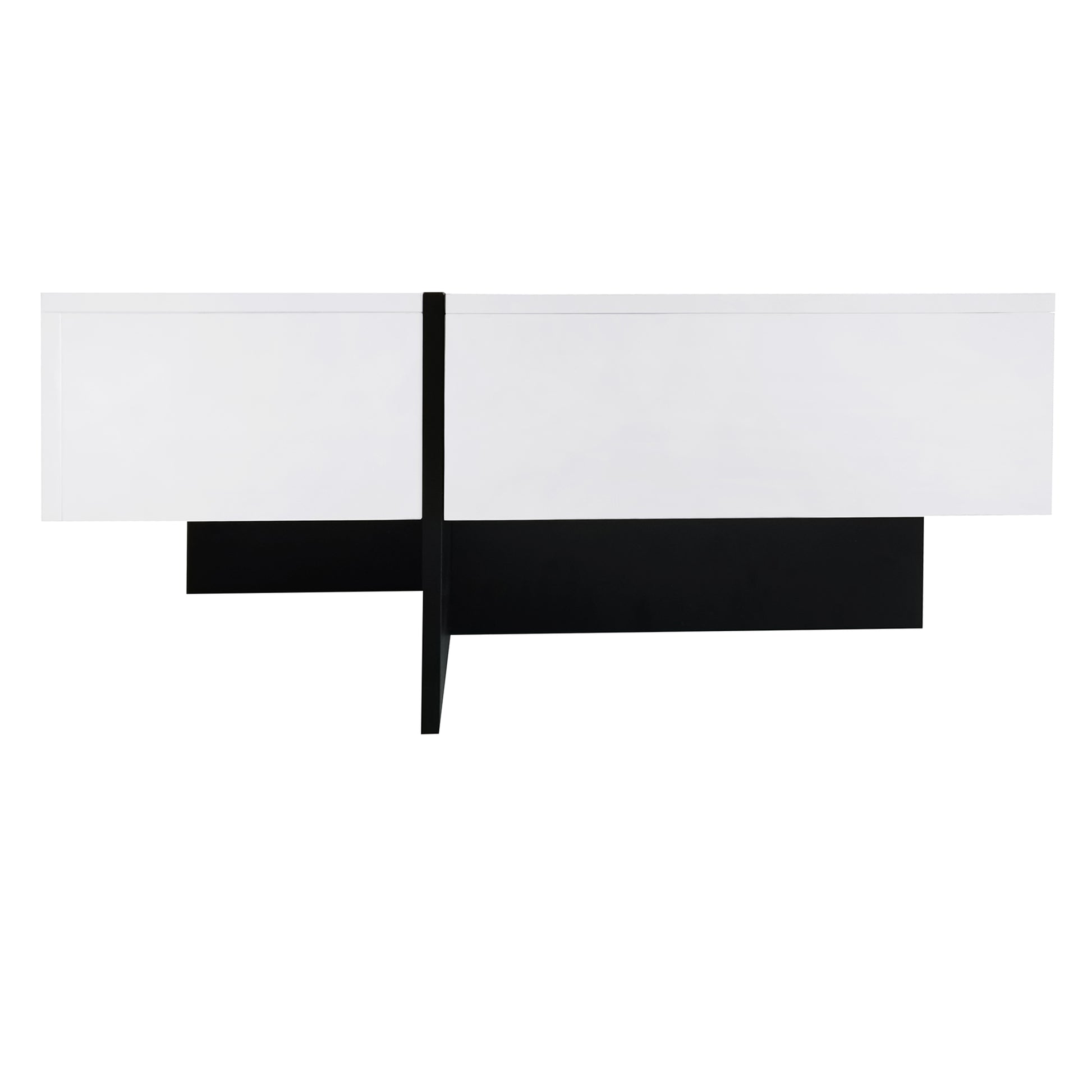 Unique Design Coffee Table With 4 Hidden Storage Compartments, Square Cocktail Table With Extendable Sliding Tabletop, Uv High Gloss Design Center Table For Living Room, 31.5"X 31.5" White Soft Close Drawers Primary Living Space Freestanding Square