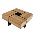 Unique Design Coffee Table With 4 Hidden Storage Compartments, Square Cocktail Table With Extendable Sliding Tabletop, Uv High Gloss Design Center Table For Living Room, 31.5