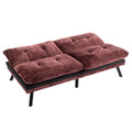 Convertible Sofa Bed Loveseat Futon Bedadjustable Lounge Couch With Metal Legs,Futon Sets For Compact Living Space Chenille Wine Red Wine Red Upholstered