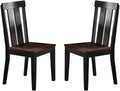 Natural Solid Wood Dark Brown Hues Set Of 2 Chairs Dining Room Seatings Chair Dark Brown Dining Room Modern,Transitional Dining Chairs Rubberwood Slat Back Solid Wood
