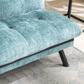 Convertible Sofa Bed Loveseat Futon Bedadjustable Lounge Couch With Metal Legs,Futon Sets For Compact Living Space Chenille Mint Green Mint Green Upholstered