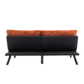 Convertible Sofa Bed Loveseat Futon Bedadjustable Lounge Couch With Metal Legs,Futon Sets For Compact Living Space Chenille Orange Orange Upholstered