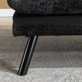 Convertible Sofa Bed Loveseat Futon Bedadjustable Lounge Couch With Metal Legs,Futon Sets For Compact Living Space Chenille Black Upholstered