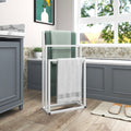 Metal Freestanding Towel Rack 3 Tiers Hand Towel Holder Organizer For Bathroom Accessories, White White Bathroom Metal
