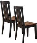Natural Solid Wood Dark Brown Hues Set Of 2 Chairs Dining Room Seatings Chair Dark Brown Dining Room Modern,Transitional Dining Chairs Rubberwood Slat Back Solid Wood